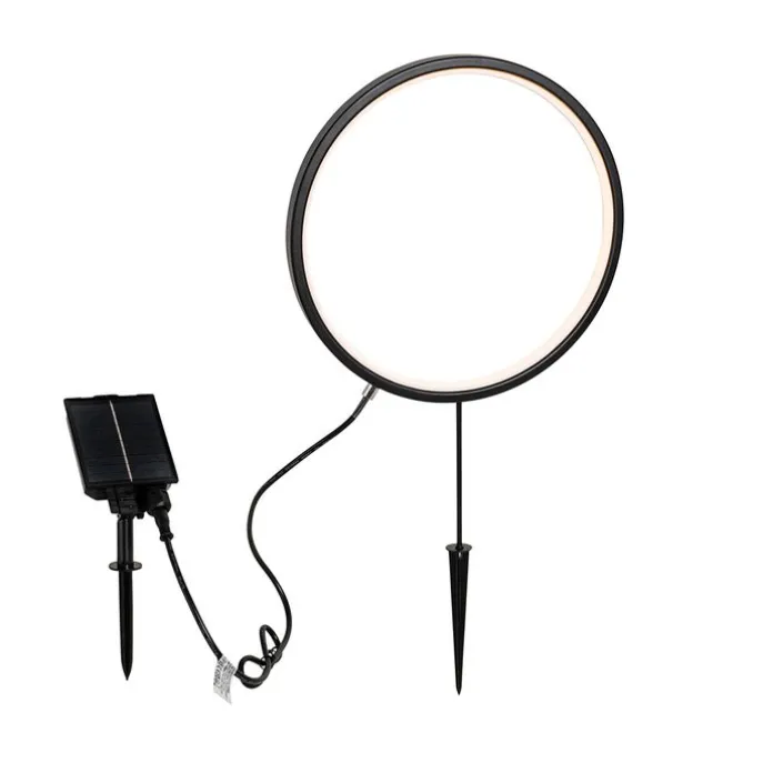 Spitzenlicht Schwarz 60 cm Inkl. Wiederaufladbare LED und Solar IP65 - Adalind