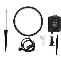 Spitzenlicht Schwarz 50 cm Inkl. Wiederaufladbare und Solar LED IP65 - Adalind