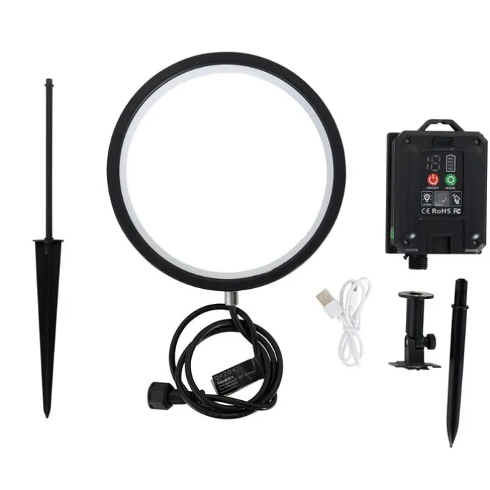 Spitzenlicht Schwarz 50 cm Inkl. Wiederaufladbare und Solar LED IP65 - Adalind