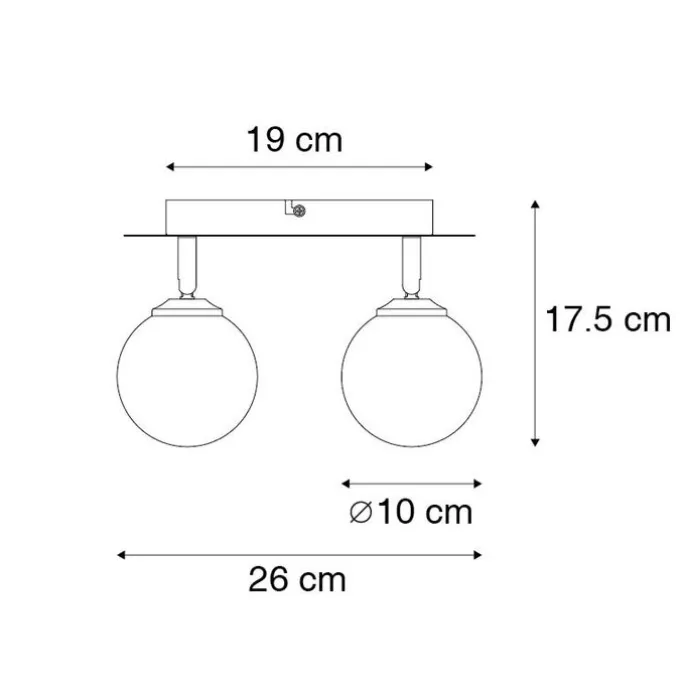 Spot Gold 2-Licht verstellbar mit Rauchglas - Athen