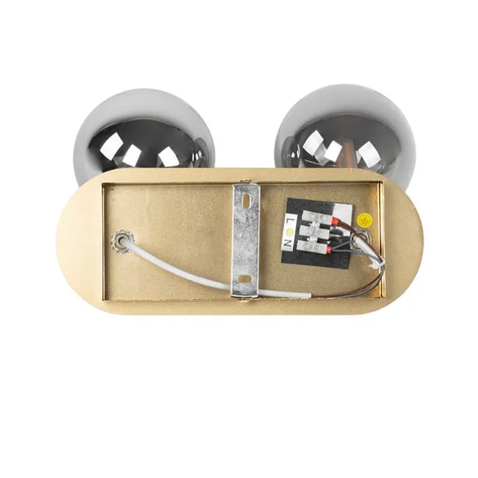 Spot Gold 2-Licht verstellbar mit Rauchglas - Athen