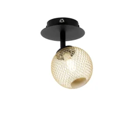 Spot schwarz mit gold verstellbar - Athens Wire