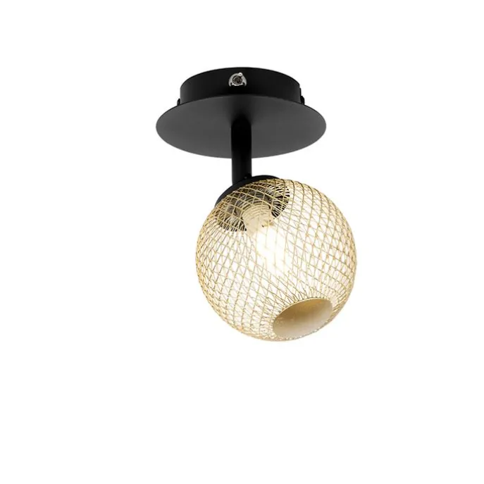 Spot schwarz mit gold verstellbar - Athens Wire