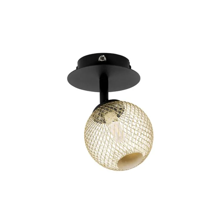 Spot schwarz mit gold verstellbar - Athens Wire