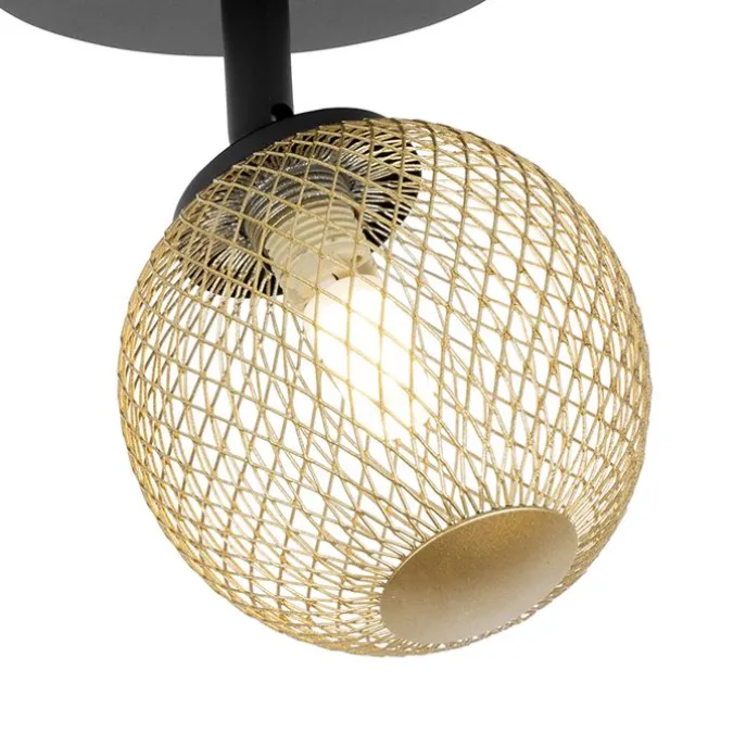 Spot schwarz mit gold verstellbar - Athens Wire