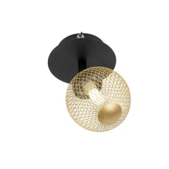 Spot schwarz mit gold verstellbar - Athens Wire