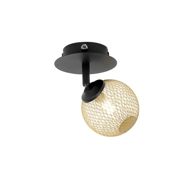 Spot schwarz mit gold verstellbar - Athens Wire