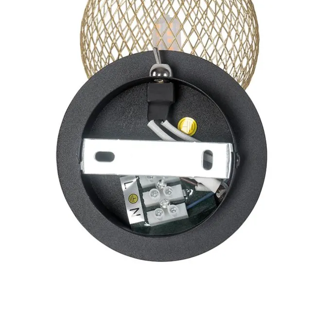 Spot schwarz mit gold verstellbar - Athens Wire