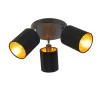Spot schwarz mit goldener Innenseite 3-Licht - Lofty