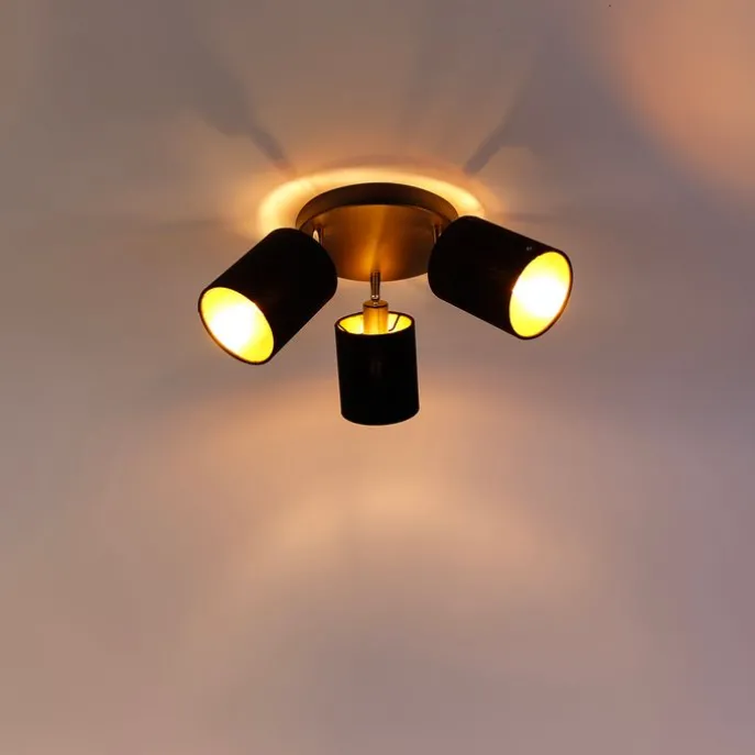 Spot schwarz mit goldener Innenseite 3-Licht - Lofty