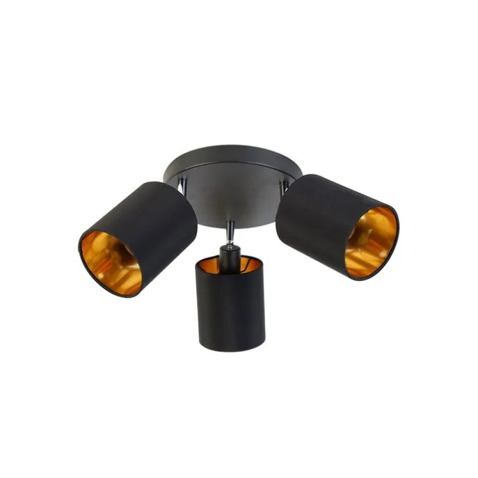 Spot schwarz mit goldener Innenseite 3-Licht - Lofty
