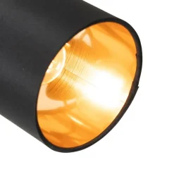 Spot schwarz mit goldener Innenseite 3-Licht - Lofty