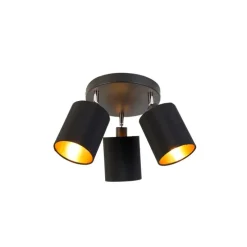 Spot schwarz mit goldener Innenseite 3-Licht - Lofty