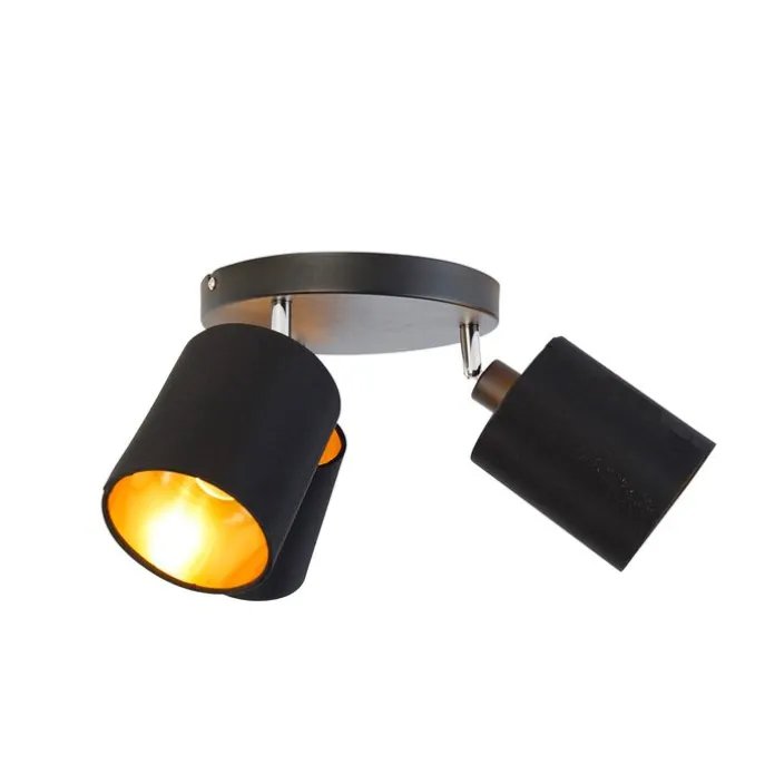 Spot schwarz mit goldener Innenseite 3-Licht - Lofty