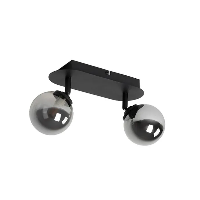 Spot schwarz mit Rauchglas 2-Licht verstellbar - Athen