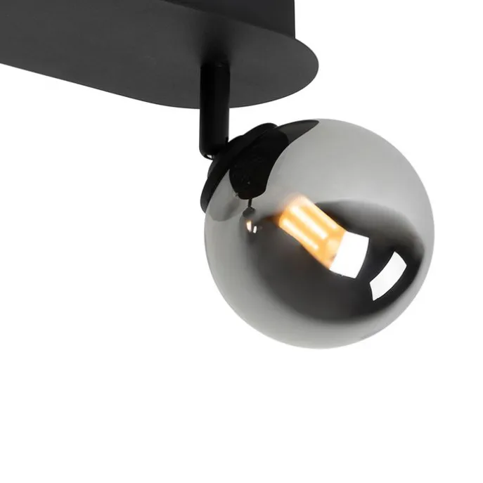 Spot schwarz mit Rauchglas 2-Licht verstellbar - Athen