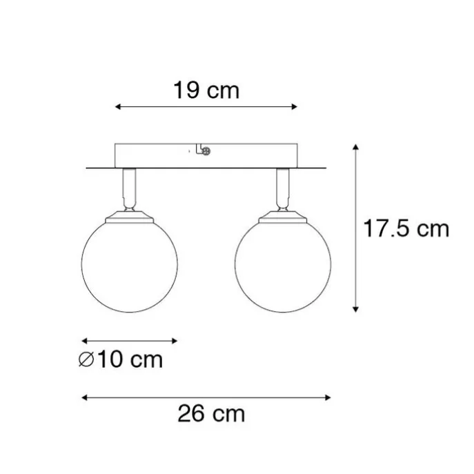 Spot schwarz mit Rauchglas 2-Licht verstellbar - Athen