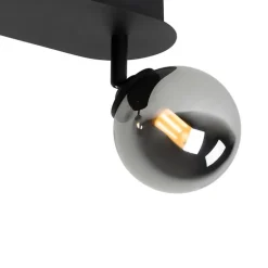 Spot schwarz mit Rauchglas 2-Licht verstellbar - Athen