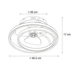 Stahl Deckenventilator 46,5 cm inkl. LED mit Fernbedienung - Kees