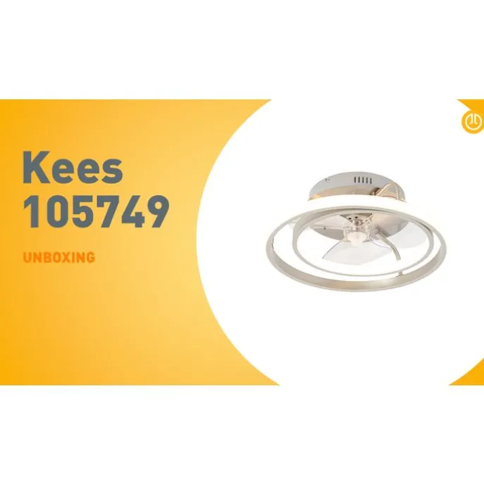 Stahl Deckenventilator 46,5 cm inkl. LED mit Fernbedienung - Kees