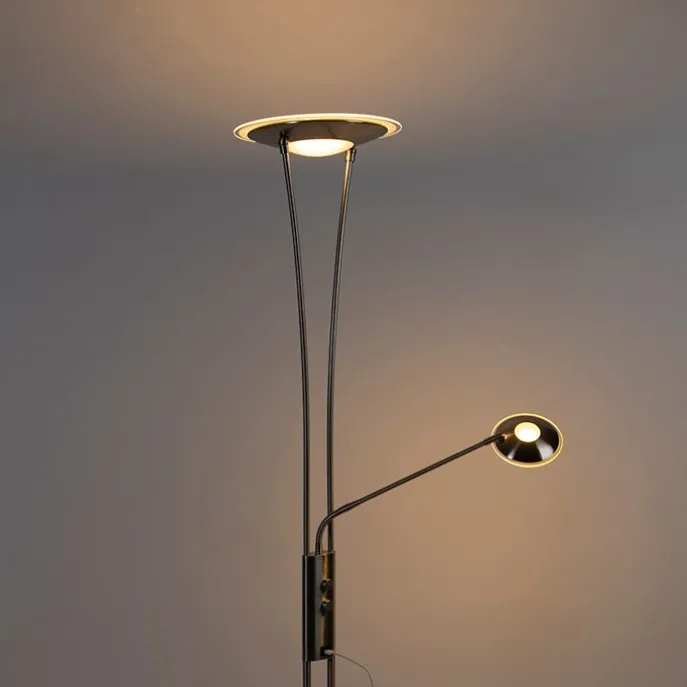 Stahl Stehlampe mit Lesearm inkl. LED und USB-Anschluss - Sevilla
