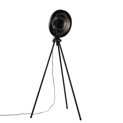 Standventilator Stativ schwarz inkl. LED 3-stufig dimmbar - Meric