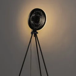 Standventilator Stativ schwarz inkl. LED 3-stufig dimmbar - Meric