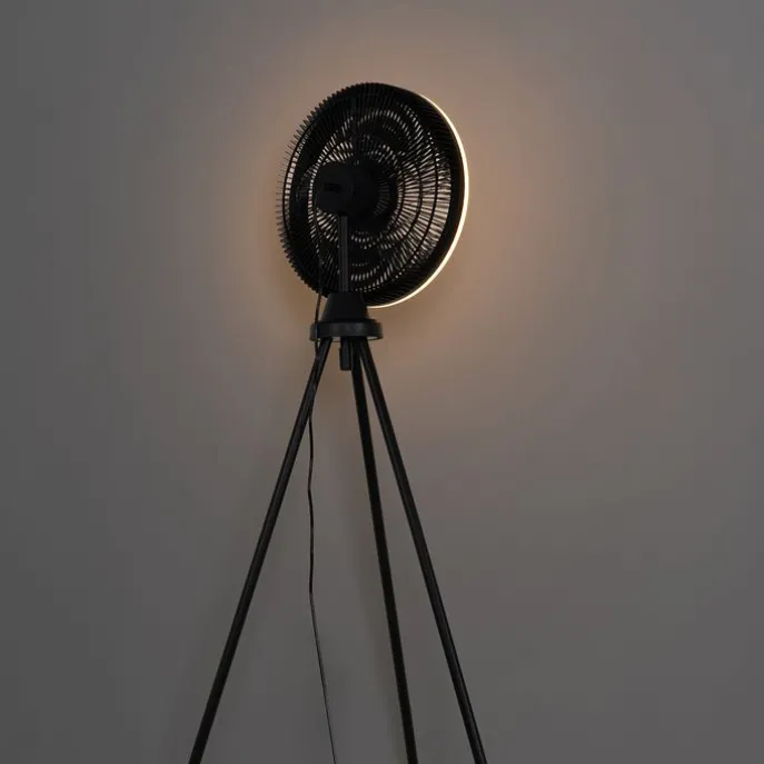 Standventilator Stativ schwarz inkl. LED 3-stufig dimmbar - Meric