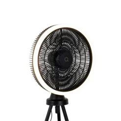 Standventilator Stativ schwarz inkl. LED 3-stufig dimmbar - Meric