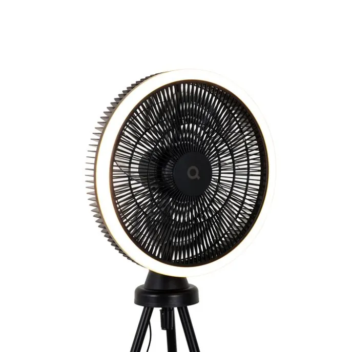 Standventilator Stativ schwarz inkl. LED 3-stufig dimmbar - Meric