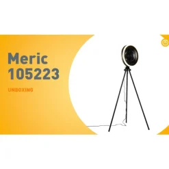 Standventilator Stativ schwarz inkl. LED 3-stufig dimmbar - Meric