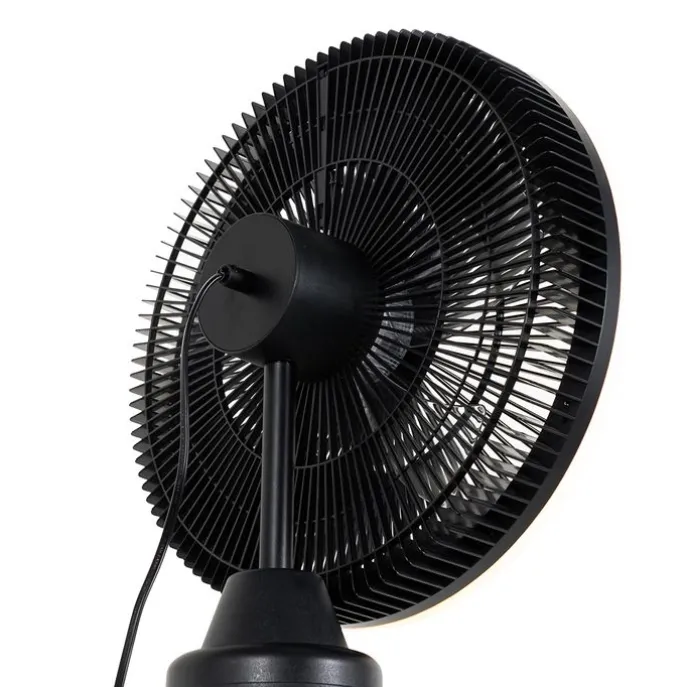 Standventilator Stativ schwarz inkl. LED 3-stufig dimmbar - Meric