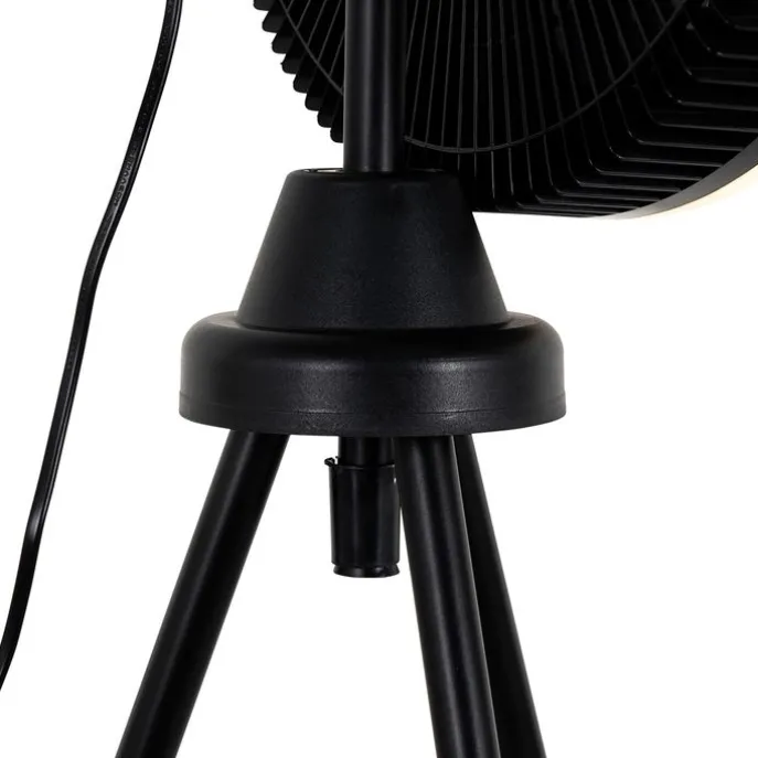 Standventilator Stativ schwarz inkl. LED 3-stufig dimmbar - Meric