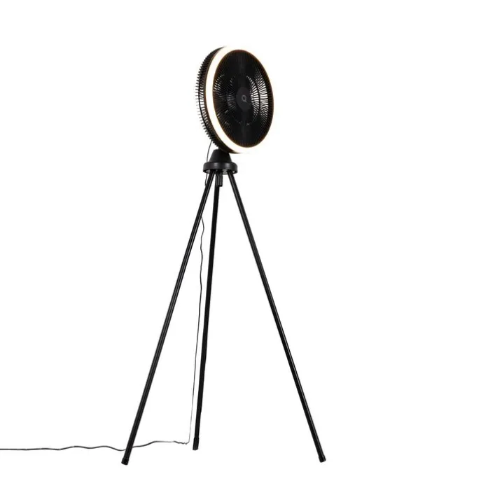Standventilator Stativ schwarz inkl. LED 3-stufig dimmbar - Meric