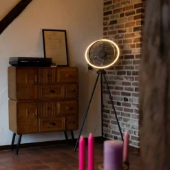 Standventilator Stativ schwarz inkl. LED 3-stufig dimmbar - Marleen