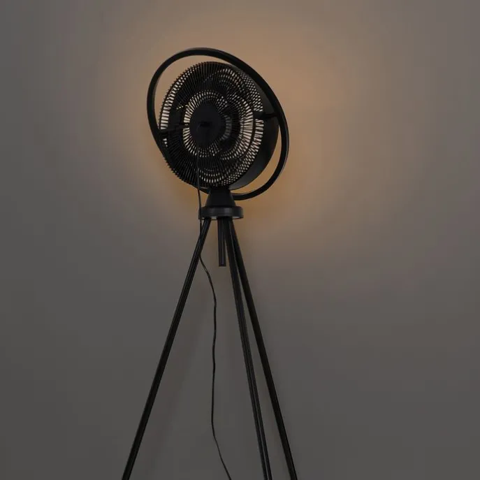 Standventilator Stativ schwarz inkl. LED 3-stufig dimmbar - Marleen
