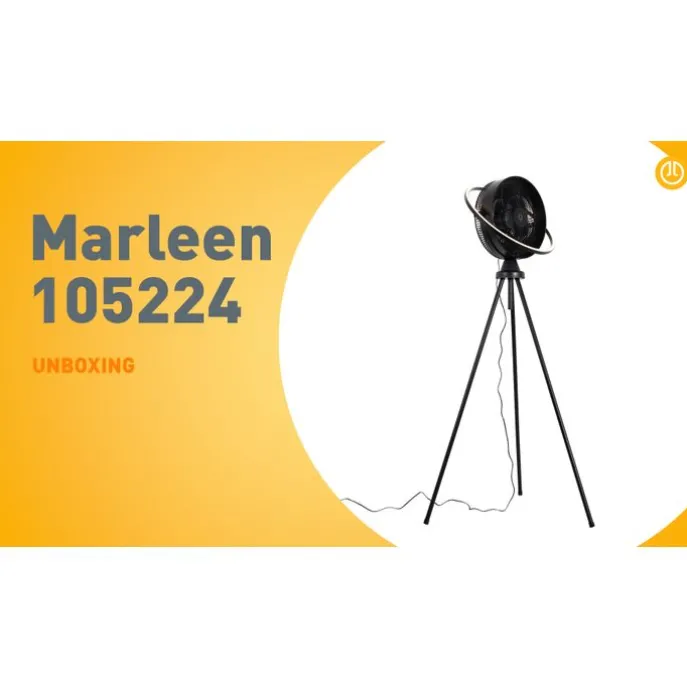 Standventilator Stativ schwarz inkl. LED 3-stufig dimmbar - Marleen