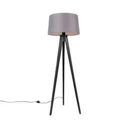 Stativ schwarz mit Leinenschirm Dunkelgrau 45 cm - Stativ Classic