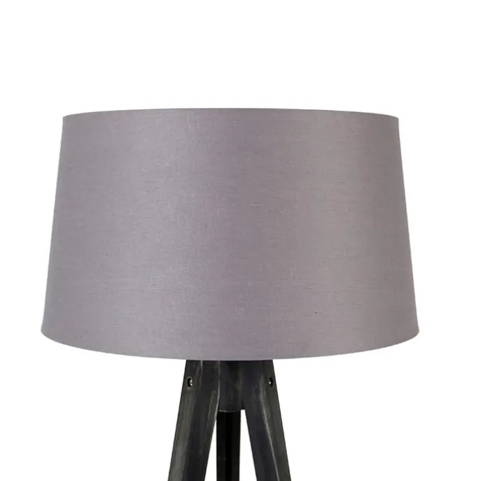 Stativ schwarz mit Leinenschirm Dunkelgrau 45 cm - Stativ Classic