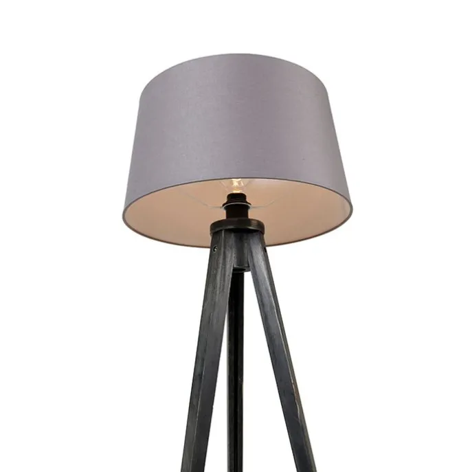 Stativ schwarz mit Leinenschirm Dunkelgrau 45 cm - Stativ Classic