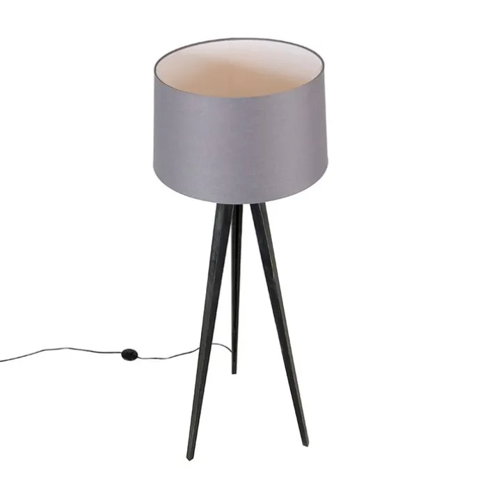 Stativ schwarz mit Leinenschirm Dunkelgrau 45 cm - Stativ Classic