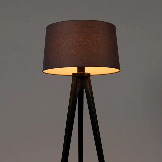 Stativ schwarz mit Leinenschirm Dunkelgrau 45 cm - Stativ Classic