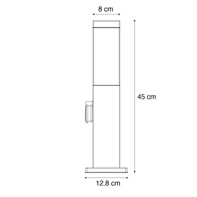 Steh-Außenleuchte dunkelgrau 45 cm mit Fassung IP44 - Malios