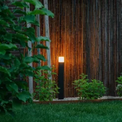 Stehende Außenlampe schwarz mit opalweißem Schirm 70 cm - Dänemark