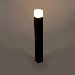 Stehende Außenlampe schwarz mit opalweißem Schirm 70 cm - Dänemark