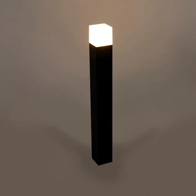 Stehende Außenlampe schwarz mit opalweißem Schirm 70 cm - Dänemark