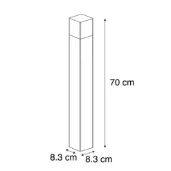 Stehende Außenlampe schwarz mit opalweißem Schirm 70 cm - Dänemark