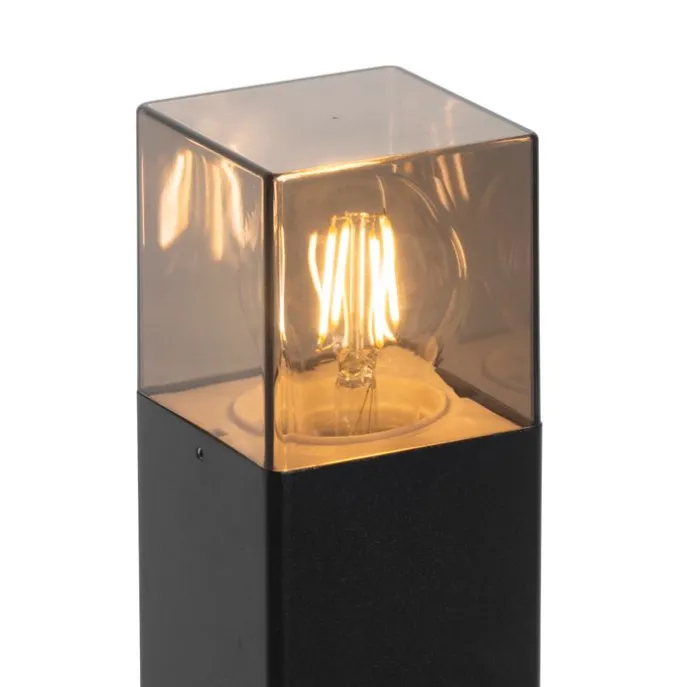 Stehende Außenlampe schwarz 50 cm IP44 mit Rauchglaseffekt - Dänemark