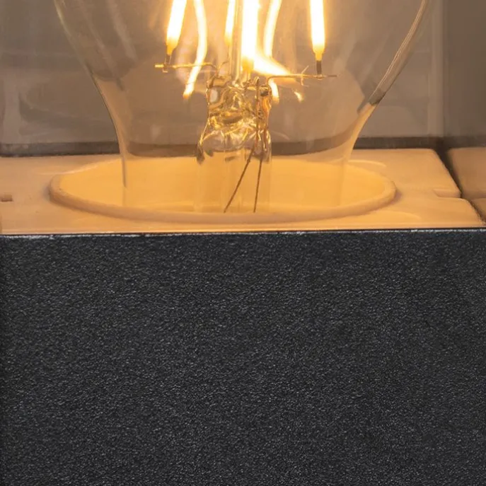 Stehende Außenlampe schwarz 50 cm IP44 mit Rauchglaseffekt - Dänemark