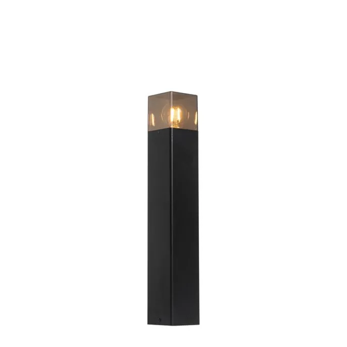 Stehende Außenlampe schwarz 50 cm IP44 mit Rauchglaseffekt - Dänemark